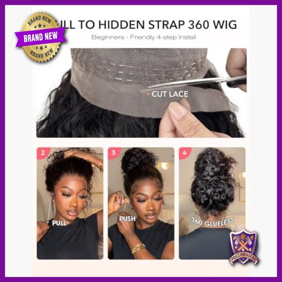 24 Inch Human Hair Wig 360 Lace Front Glueless Drawstring Pre Plucked main image 5